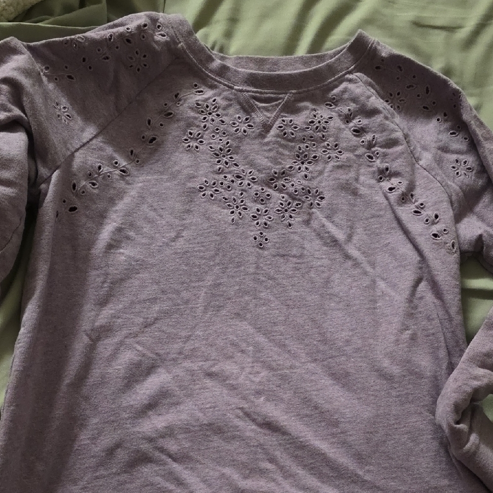 Natural Reflections Purple Eyelet Top